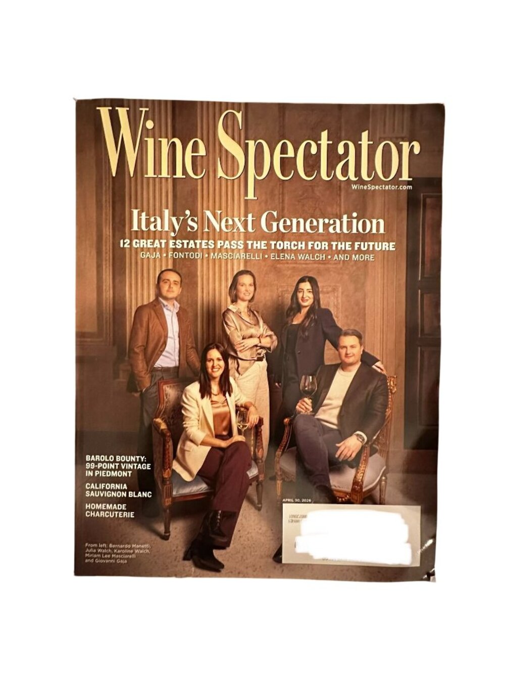 Wine Spectator Magazine April 2026 Italy's Next Generation 12 Great Estates
